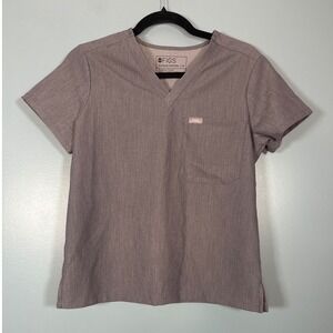 FIGS Women's Technical Collection Scrub Top Charcoal Grey V-Neck Size XS